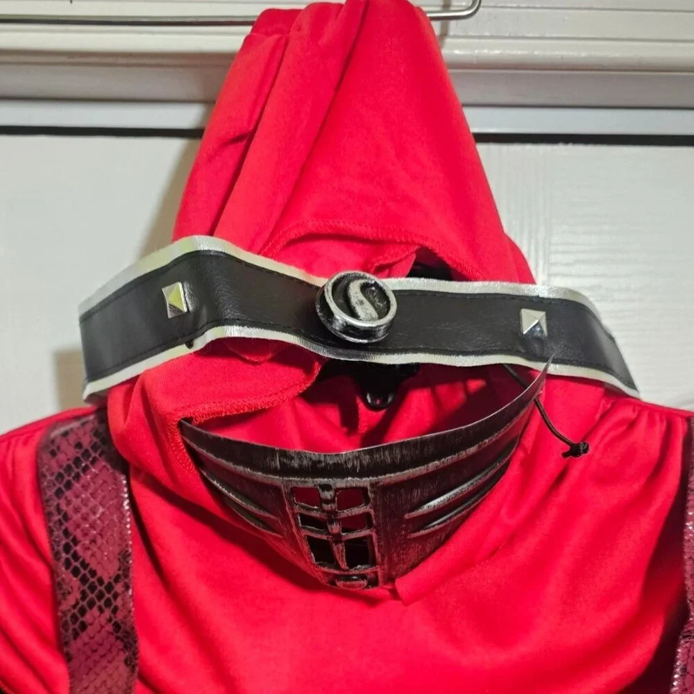 Shadow Ninja Costume Boys 10-12 Red Viper Snake Deluxe Halloween Kids Dragon
